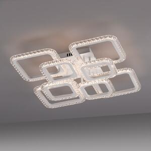 JUST LIGHT. GmbH LED таванна лампа „Crystallo“, квадратна, бяла, от желязо, 3 000 K, Бял, Дневна/трапезария, Метал, Модерен