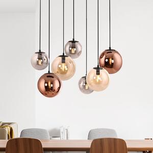 JUST LIGHT. GmbH Висяща лампа „Shiny“, с 7 лампи, дълга, многоцветна, стъклена, E14, Затъмняване, Черен, Дневна/трапезария, Стъкло, Висулки в пакет