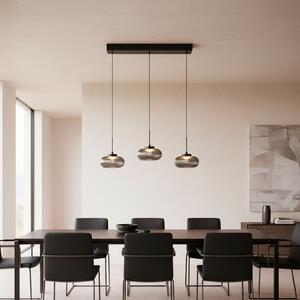JUST LIGHT. GmbH LED висяща лампа „Noctis“, 3-лампова, димно-сива, стъкло, с регулиране на, Затъмняване, Сив, Дневна/трапезария, Стъкло, Модерен