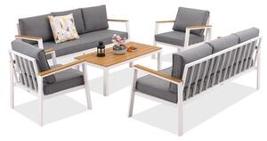 Zakintos Coffee 8 white Garden Point луксозен комплект алуминиеви мебели