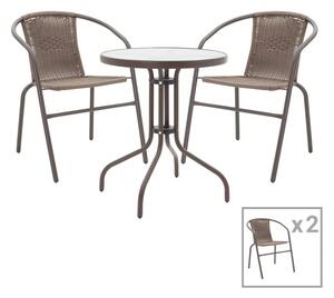 Комплект от 3 броя градинска маса и столове Obbi-Watson Maro 60x60x70 см
