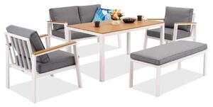 Zakintos Apetito 4 алуминиев комплект с пейка бял Garden Point