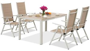 Градински комплект за 4 лица от поливо дърво Verona Garden Point beige