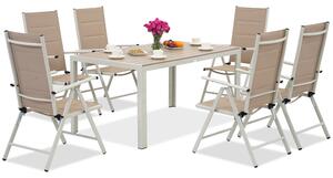 Градински комплект за 6 души Verona от алуминиева дървесина Garden Point beige