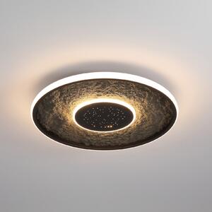Searchlight LED плафон Lumadisc, ефект на звезди, черен, Ø 41 cm, Затъмняване, Черен, Дневна/трапезария, Метал, Модерен