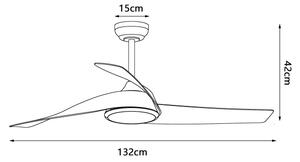 ZEVENTI - LED таванен вентилатор AERYS LED/24W/230V Wi-Fi Tuya черен/орех + дистанционно управление