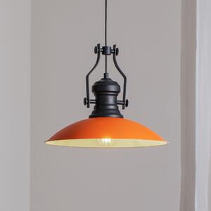 ROYALTECH Висяща лампа Fimda, оранжева, Ø 41 cm, метал, E27, Затъмняване, Оранжев, Дневна/трапезария, Метал