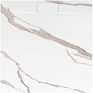 Корито за душ кабина Bazalt CARRARA WHITE 90x90