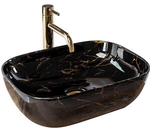 Умивалник за плот Rea Belinda Black Marble shiny