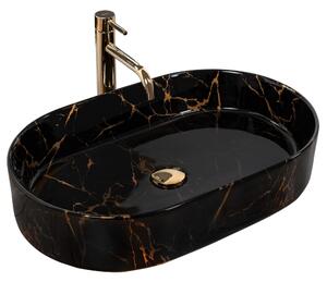 Умивалник за плот Rea Nadia Black Marble Shiny