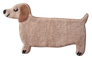 Бежов текстилен килим за баня 47x80 cm Sausage Dog – Sass & Belle
