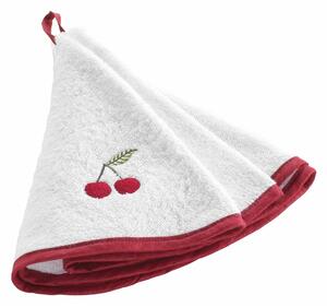 Памучна кърпа от тери в червен и бял цвят 60 cm Cerisette – douceur d'intérieur