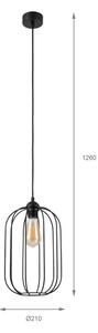 Висяща лампа на кабел DESTELLO 1xE27/15W/230V Ø 21 см, черна