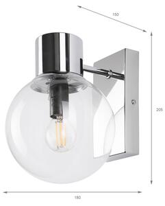Настенна лампа SFERIO 1xE14/5W/230V лъскав хром/прозрачна