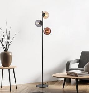 JUST LIGHT. GmbH Стойна лампа „Shiny“, с 3 лампи, черна/многоцветна, стъкло, E14, Черен, Дневна/трапезария, Стъкло