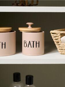 Sinsay - Кутия за съхранение с надпис „Bath“ - кафе