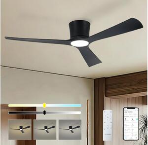 ZEVENTI - LED таванен вентилатор AUREX LED/24W/230V Wi-Fi Tuya черен + дистанционно управление