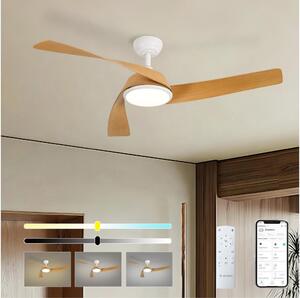 ZEVENTI - LED таванен вентилатор AERYS LED/24W/230V Wi-Fi Tuya бял/дъб + дистанционно