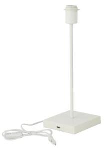Настолна лампа с USB порт 1xE27/15W/230V бяла