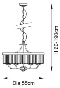 Endon 102505 - Полилей на верига 6xE14/6W/230V, диам. 55 см, месинг