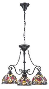 Quoizel QZ-LARISSA-3P-CH - Полилей на верига Tiffany LARISSA 3xE27/60W/230V