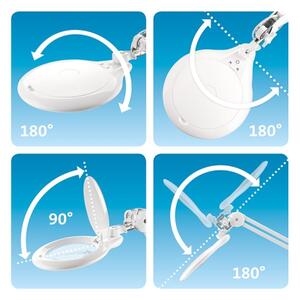 Extol - Димируема LED настолна лампа с лупа LED/10W/230V бяла