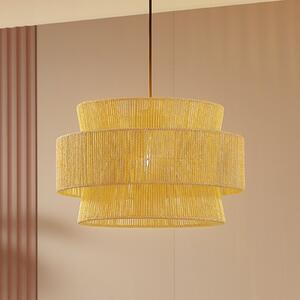 Lindby Висяща лампа Anuva, естествена, хартия, Ø 45 cm, Затъмняване, Бежов, Дневна/трапезария, Хартия / картон, Къща в провинцията / Рустик