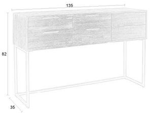 Тъмнокафява конзолна маса от масивно тиково дърво 35x135 cm Webster – White Label