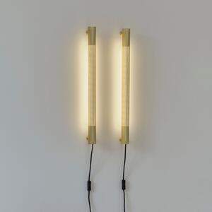 GEJST стенна лампа Radent щепсел, месинг, височина 70 cm, G13 LED, Злато / месинг, Дневна/трапезария, Метал
