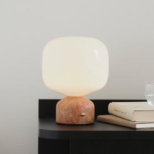 GEJST LED акумулаторна настолна лампа Meemo, мрамор кехлибар, стъкло, USB, Затъмняване, Кафяв / ръждив, Дневна/трапезария, Стъкло