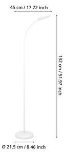 Eglo 902179 - LED димируема подова лампа LAURO LED/5,5W/230V 2700/4000/6500K бяла