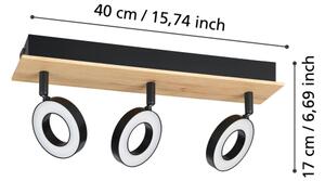 Eglo 901204 - LED точково осветително тяло RIELVES 3xLED/4,2W/230V черно/кафяво