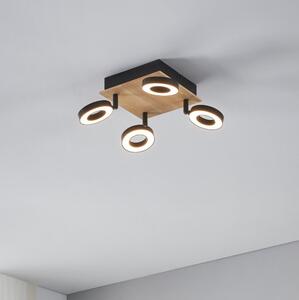 Eglo 901205 - LED точково осветително тяло RIELVES 4xLED/4,2W/230V черно/кафяво