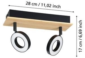 Eglo 901203 - LED точково осветително тяло RIELVES 2xLED/4,2W/230V черно/кафяво
