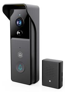 Nedis WIFICDP21BK - Видеозвънец със сензор 4400 mAh Full HD 1296p IP44 Wi‑Fi Tuya
