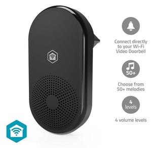 Nedis WIFICDPC11CBK - Гонг за звънец SmartLife Wi-Fi, черен