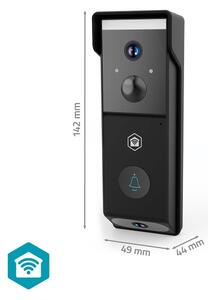 Nedis WIFICDP31BK - видео звънец със сензор, 4400 mAh, 2× Full HD 1080p, IP54, Wi-Fi, Tuya