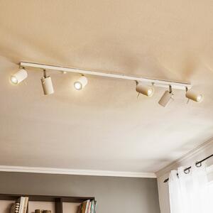 SOLLUX LIGHTING Таванна лампа Round, бяла, шестлампена линейна, Затъмняване, Бял, Дневна/трапезария, Метал, Модерен