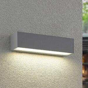 Arcchio LED външна стенна лампа Lengo, 25 cm, 1-flg., сива, CCT, Сив, Алуминий, Модерен