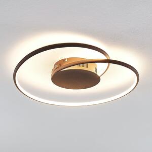 Lindby LED лампа за таван Joline, Ø 45 cm, ръждивокафява, метал, Кафяв / ръждив, Дневна/трапезария, Метал, Модерен