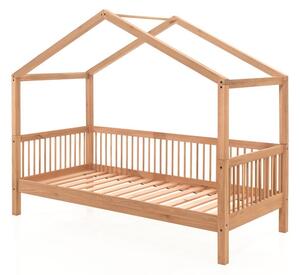 Детско легло тип къща от масивен дъб в естествен цвят 90x200 cm Forrest – Vipack