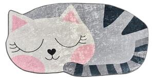 Розов/сив детски килим подходящ за пране 60x100 cm Cat – Mila Home