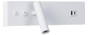 Brilagi-LED Стенно точково осветително тяло с USB порт NOCTIS LED/3W/230V+LED/9W бяло