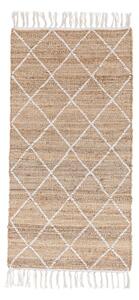 Бял/в естествен цвят ръчно изработен ютен килим 70x140 cm Shaila – Bizzotto