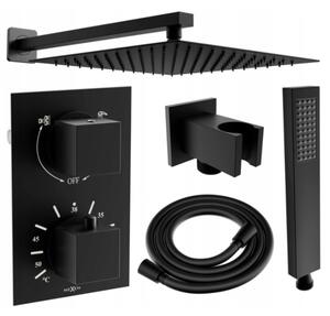 Mexen Cube DR02 подови смесители за душ с душ глава 25 см, черен - 77502DR0225-70