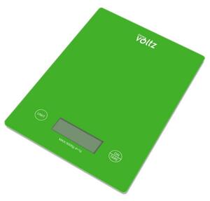 Кухненска везна Voltz OV51651K, 5 кг, 2x AAA батерии, LCD дисплей, Tara, Неплъзгащи се крачета, Зелен