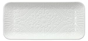 Правоъгълен поднос TOGNANA Ornament Copenhagen, порцеланов, 25х12cm, бял