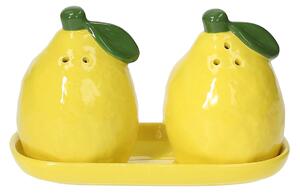 Комплект 3 части солница и пиперница TOGNANA Relief Lemon Garden, 15х7cm
