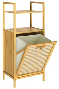 Бамбукова етажерка с кош за пране 36 л - 95 x 40 x 30 см