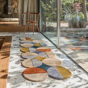 Килим пътека, Mia Ellipse Flair Rugs, син-керемиден, 80x230 см